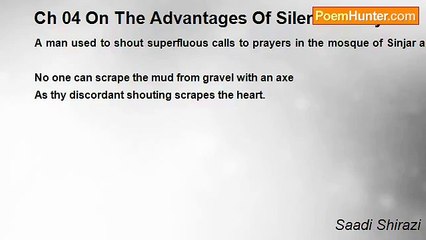 Saadi Shirazi - Ch 04 On The Advantages Of Silence Story 13