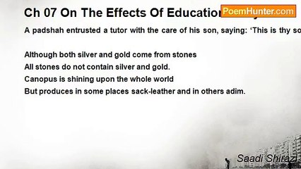 Saadi Shirazi - Ch 07 On The Effects Of Education Story 06