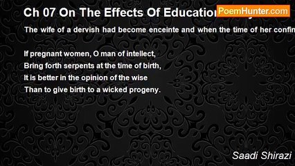 Saadi Shirazi - Ch 07 On The Effects Of Education Story 10