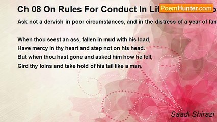 Saadi Shirazi - Ch 08 On Rules For Conduct In Life - Admonition 19