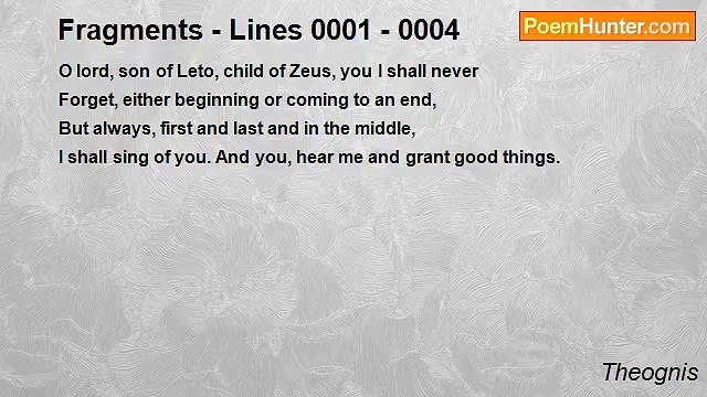 Theognis - Fragments - Lines 0001 - 0004