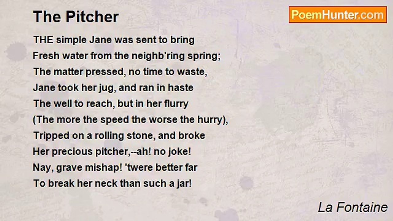 La Fontaine - The Pitcher
