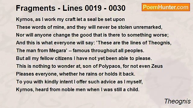 Theognis - Fragments - Lines 0019 - 0030