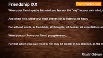 Khalil Gibran - Friendship IXX