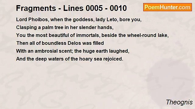 Theognis - Fragments - Lines 0005 - 0010