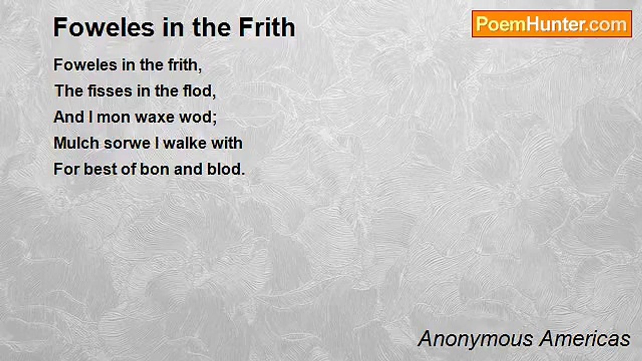 Anonymous Americas - Foweles in the Frith