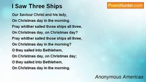 Anonymous Americas - I Saw Three Ships