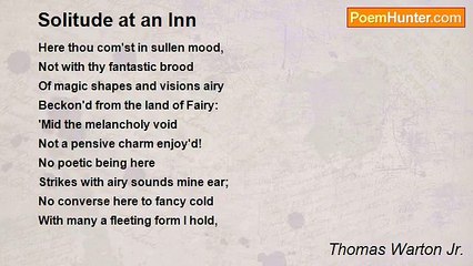 Thomas Warton Jr. - Solitude at an Inn