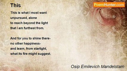 Osip Emilevich Mandelstam - This