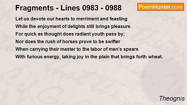 Theognis - Fragments - Lines 0983 - 0988
