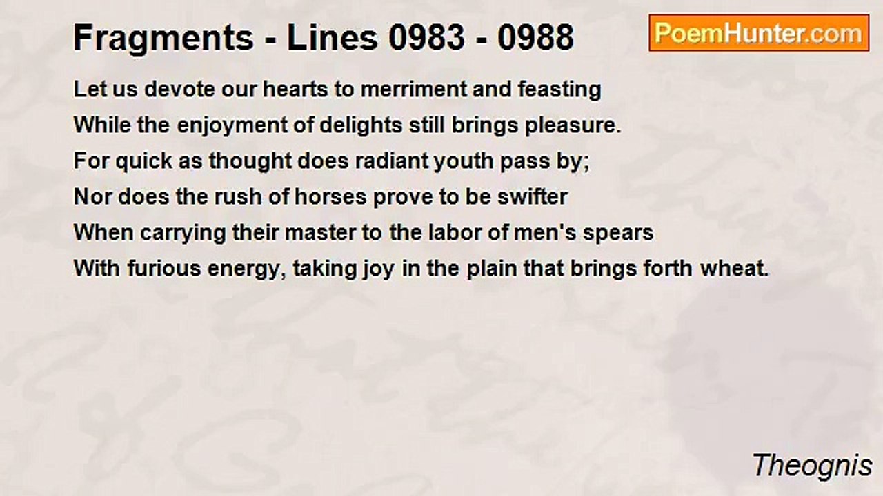 Theognis - Fragments - Lines 0983 - 0988