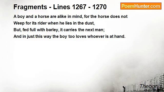 Theognis - Fragments - Lines 1267 - 1270