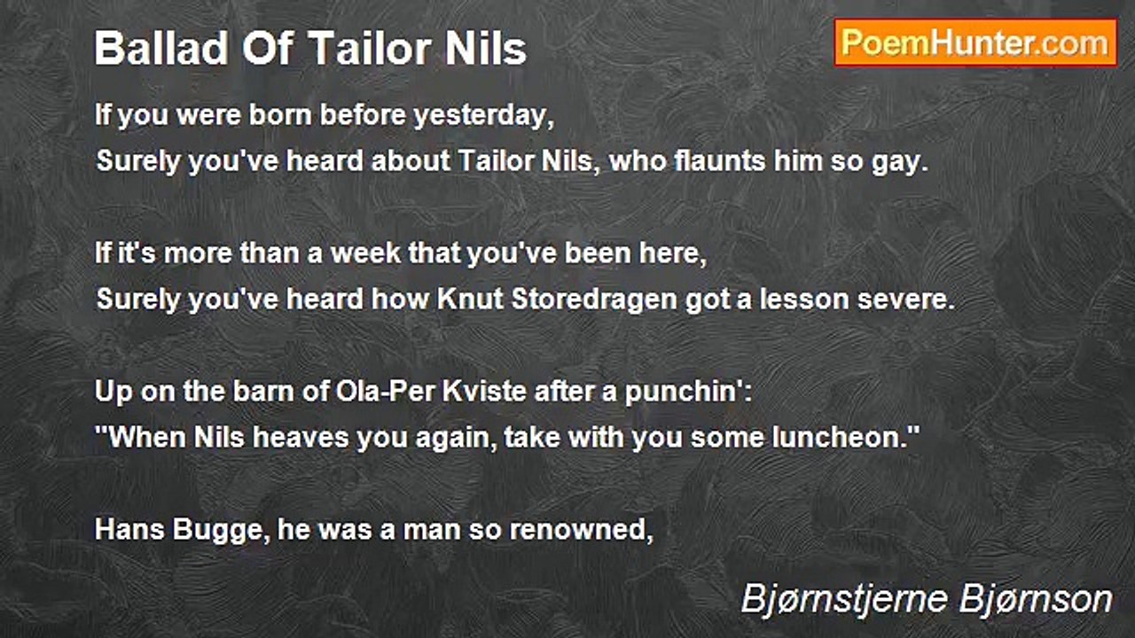 Bjørnstjerne Bjørnson - Ballad Of Tailor Nils
