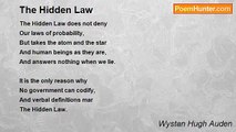 Wystan Hugh Auden - The Hidden Law