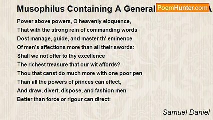 Samuel Daniel - Musophilus Containing A General Defence Of All Learning (ex