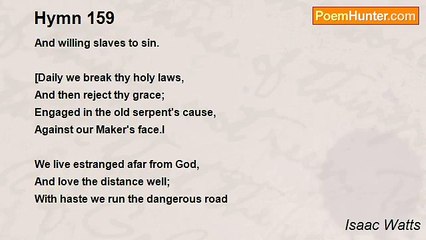Isaac Watts - Hymn 159