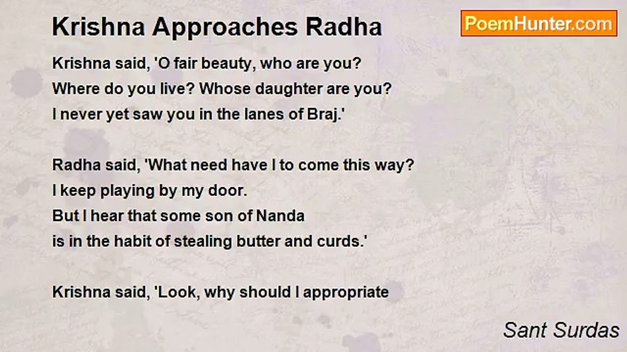 Sant Surdas - Krishna Approaches Radha