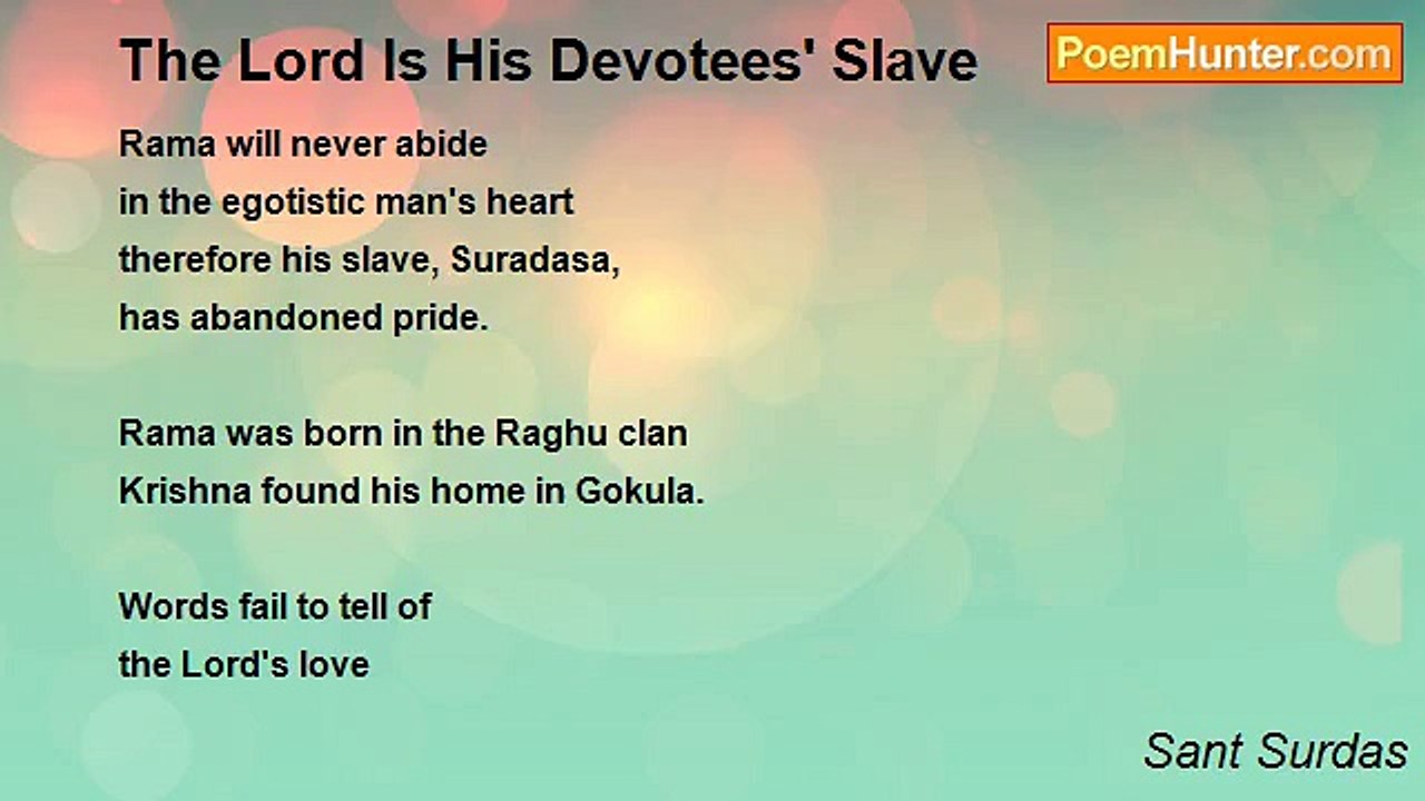 Sant Surdas - The Lord Is His Devotees' Slave