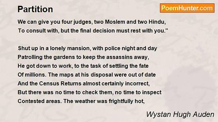 Wystan Hugh Auden - Partition