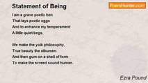 Ezra Pound - Statement of Being