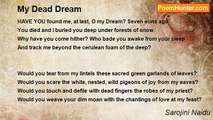 Sarojini Naidu - My Dead Dream