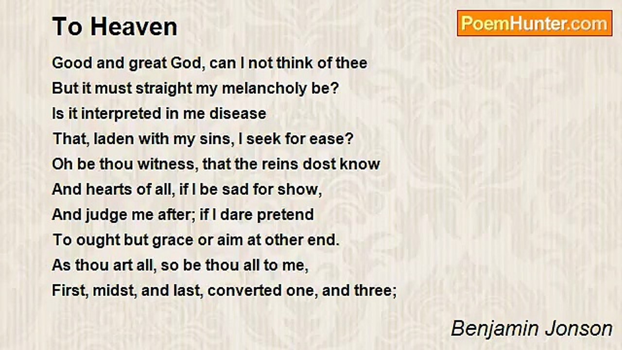 Benjamin Jonson - To Heaven