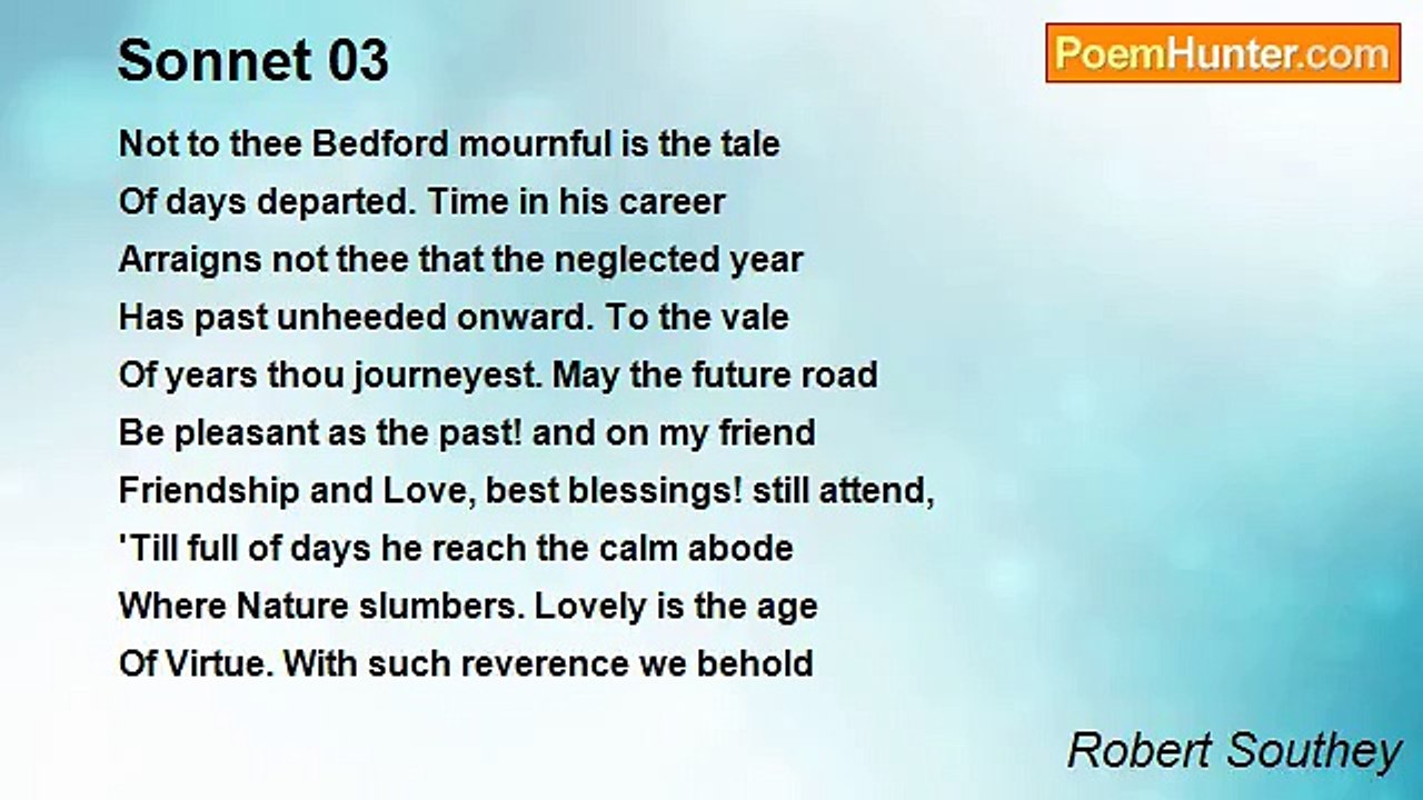 Robert Southey - Sonnet 03