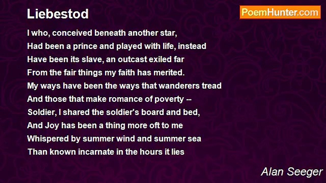 Alan Seeger - Liebestod