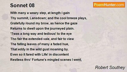 Robert Southey - Sonnet 08