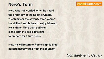 Constantine P. Cavafy - Nero's Term