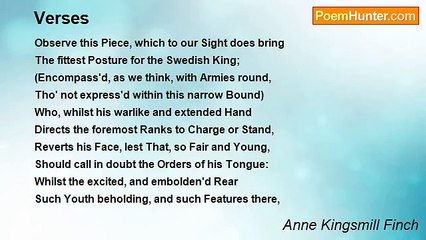 Anne Kingsmill Finch - Verses