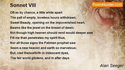 Alan Seeger - Sonnet VIII