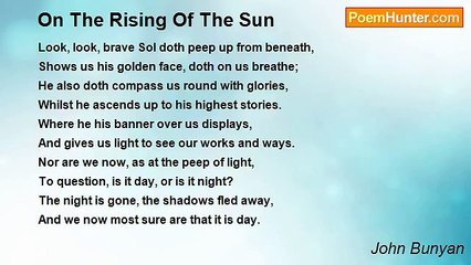 John Bunyan - On The Rising Of The Sun