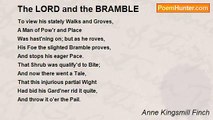 Anne Kingsmill Finch - The LORD and the BRAMBLE