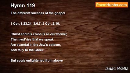 Isaac Watts - Hymn 119