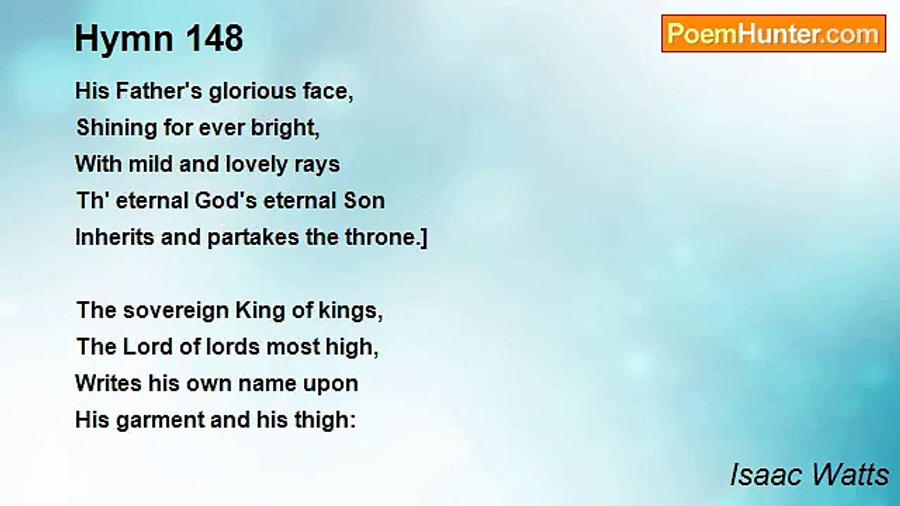 Isaac Watts - Hymn 148