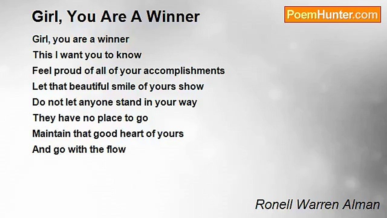 Ronell Warren Alman - Girl, You Are A Winner