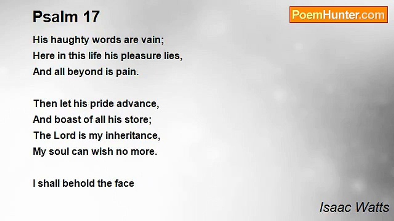 Isaac Watts - Psalm 17