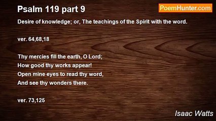 Isaac Watts - Psalm 119 part 9