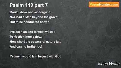 Isaac Watts - Psalm 119 part 7