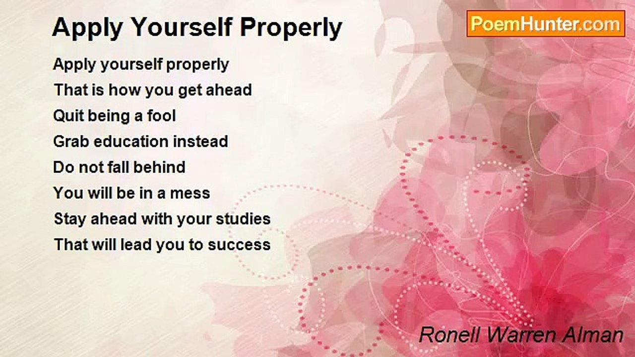 Ronell Warren Alman - Apply Yourself Properly