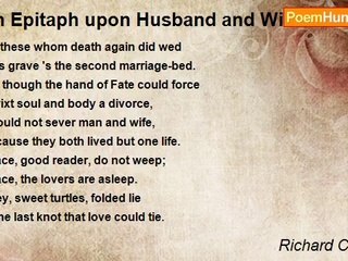 Richard Crashaw - An Epitaph upon Husband and Wife