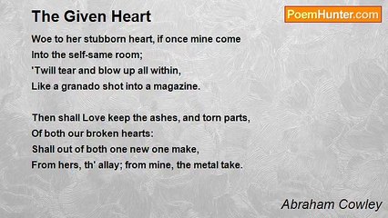 Abraham Cowley - The Given Heart