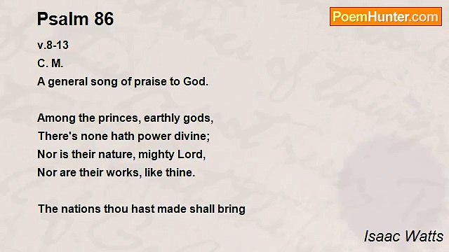 Isaac Watts - Psalm 86