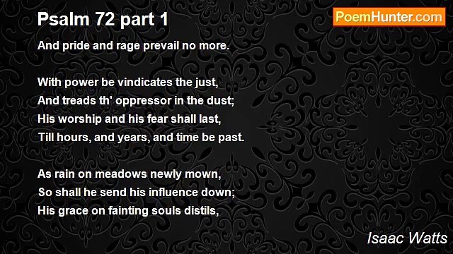 Isaac Watts - Psalm 72 part 1