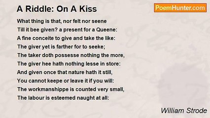 William Strode - A Riddle: On A Kiss