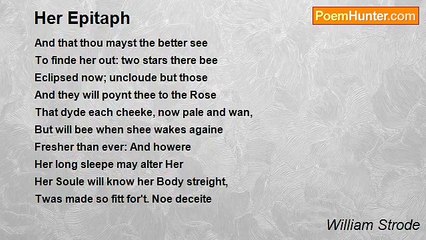 William Strode - Her Epitaph