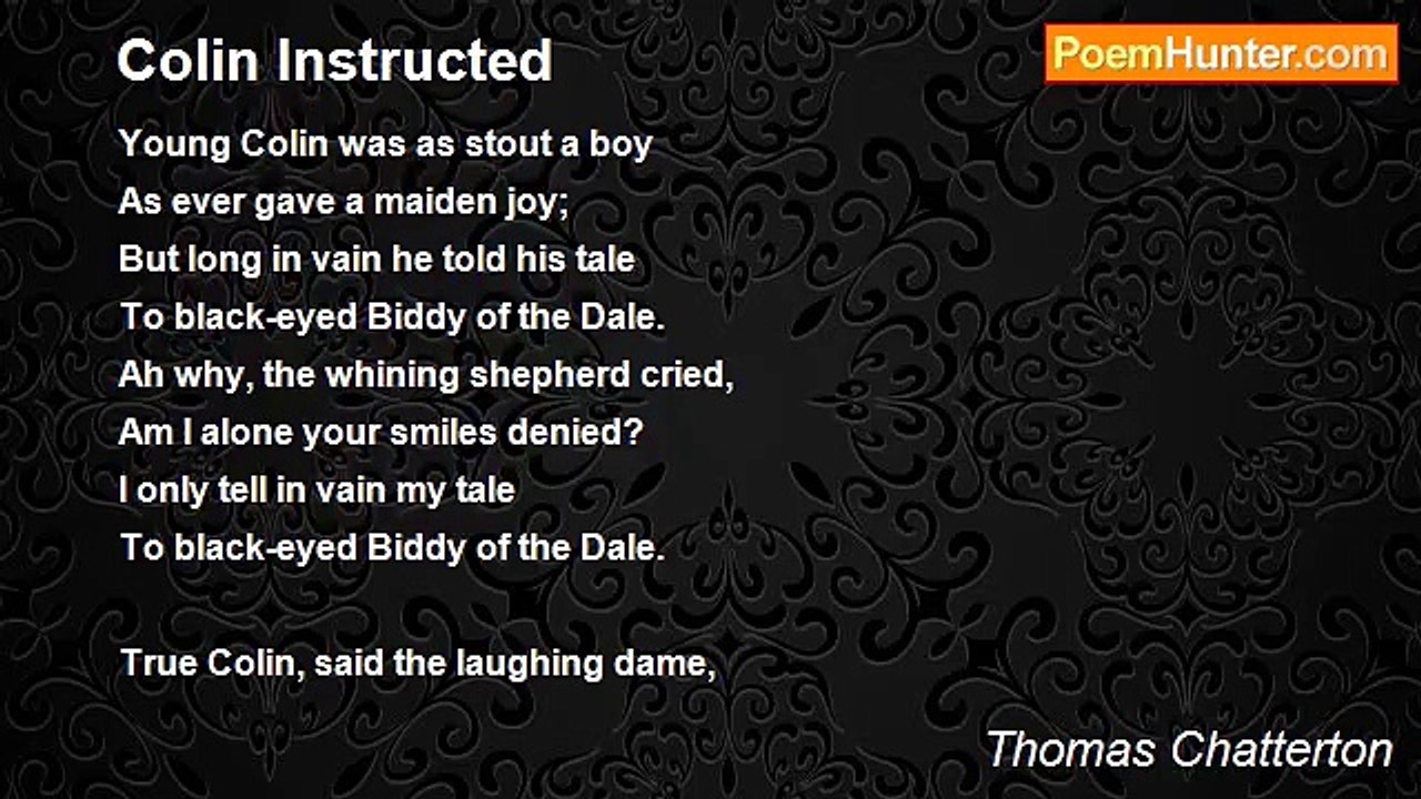 Thomas Chatterton - Colin Instructed