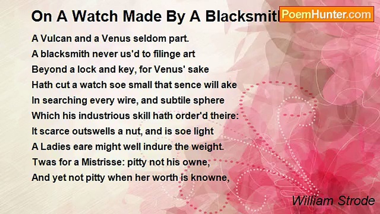 William Strode - On A Watch Made By A Blacksmith