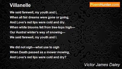 Victor James Daley - Villanelle
